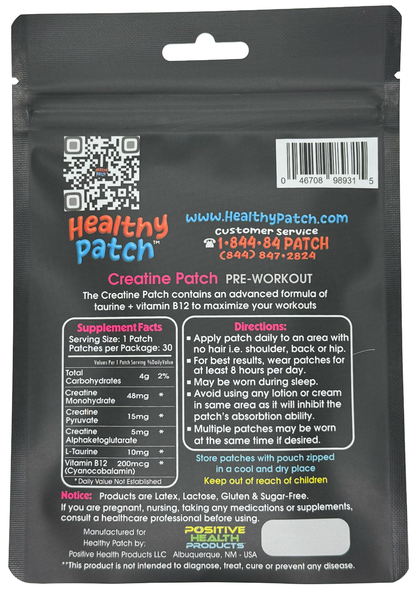 Creatine Patch - PRE-WORKOUT - 30 Day Supply